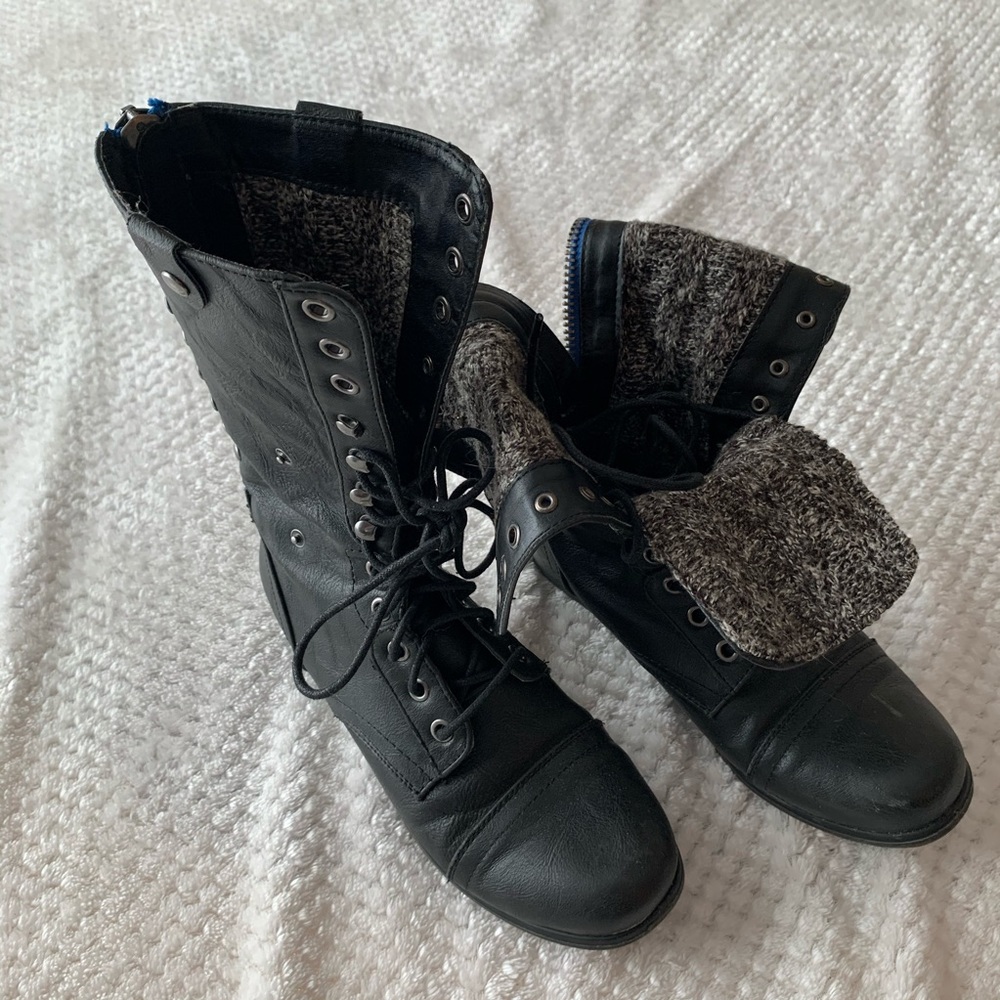 Madden Girl Zip Up Combat Boots